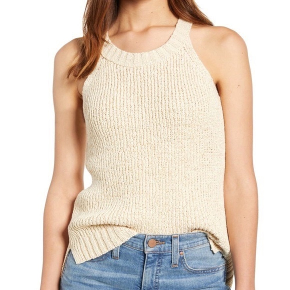 ☀️2/$29 sale! J Crew sweater tank XL cream